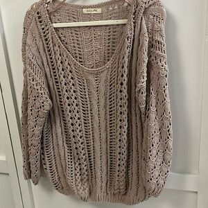 Light dusty pink sweater fits like oversized XS